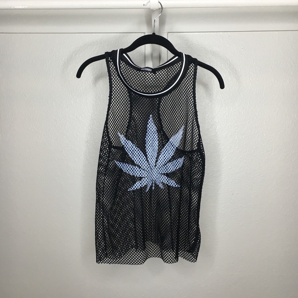 MISSGUIDED sexy fishnet weed tank, NWOT